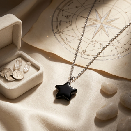 Black Tourmaline Star Pendant