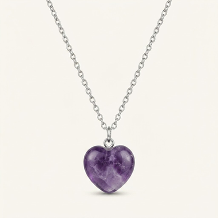 Amethyst Heart  Pendant