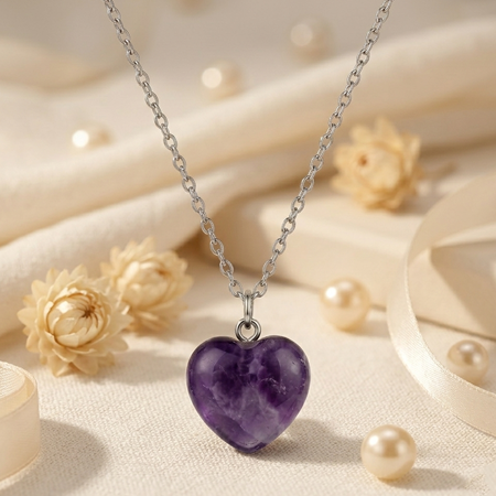 Amethyst Heart  Pendant
