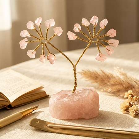Rose Quartz Chips Tree