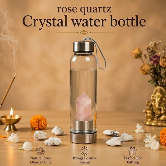 Rose Quartz Crystal Water bottle 