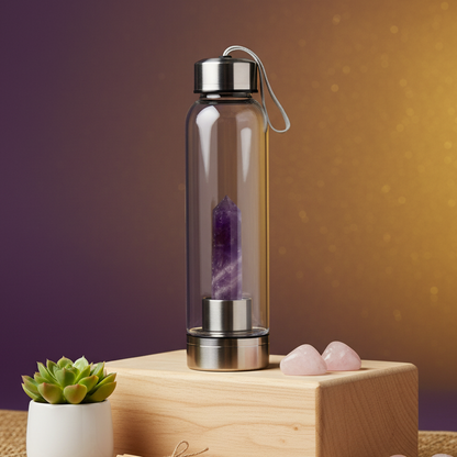 Amethyst Crystal Water Bottle