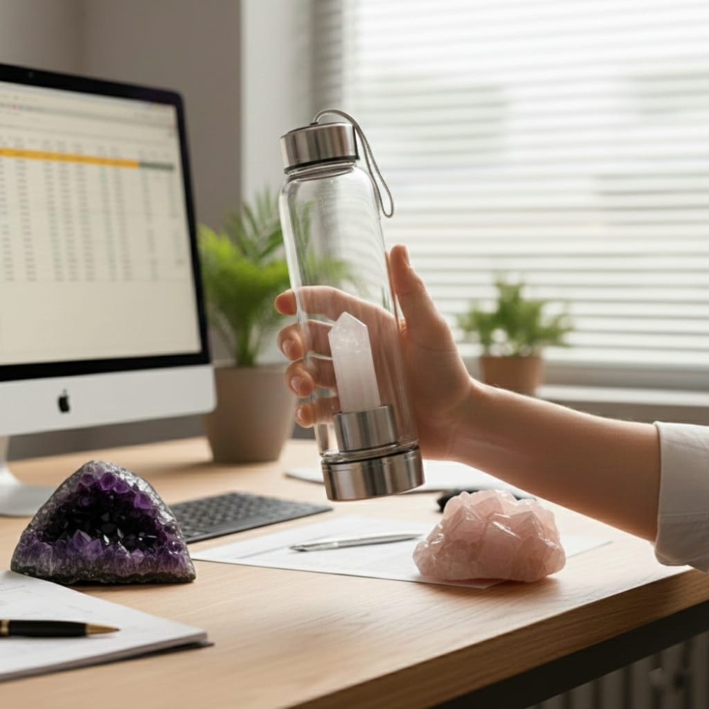 Clear Quartz Water Bottle
