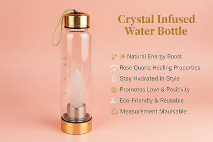 Rose Quartz Crystal Water bottle 