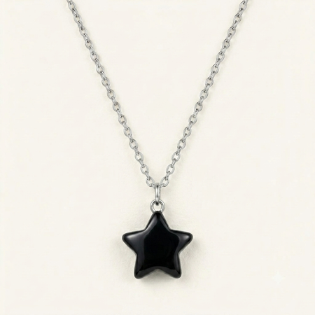 Black Tourmaline Star Pendant