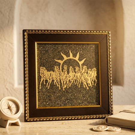 7 Horse Raw Pyrite Frame